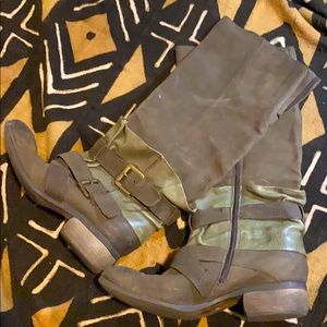 Boutique 9 Flat Army green boots
